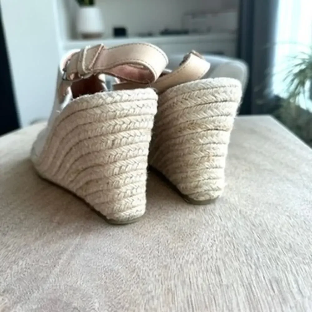 TOMS Monica‎ Wedge Slingback Espadrilles Natural, Size 9.5 - Very Good Condition